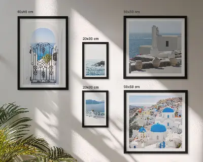 Mediterranean Greece views wall art set of 5 pieces