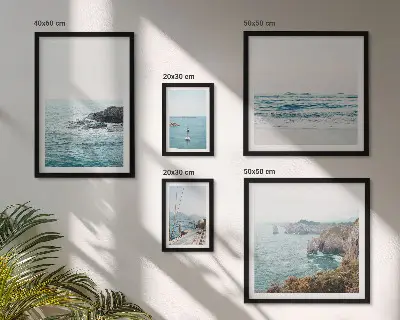 Gallery wall tranquil sea views, beaches, and cliffs
