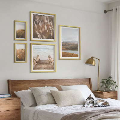 Framed photo set Natural landscapes of the lake field