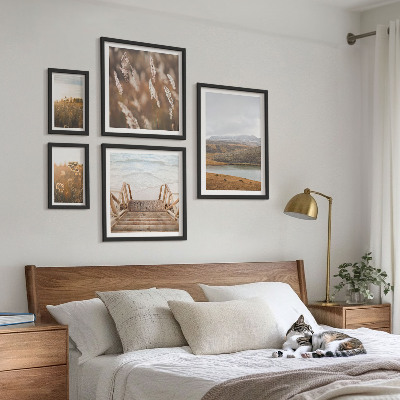 Framed photo set Natural landscapes of the lake field