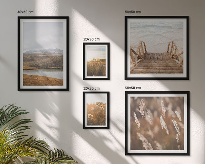 Framed photo set Natural landscapes of the lake field