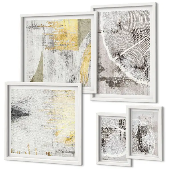 Abstract neutral wall art set of 5 pieces