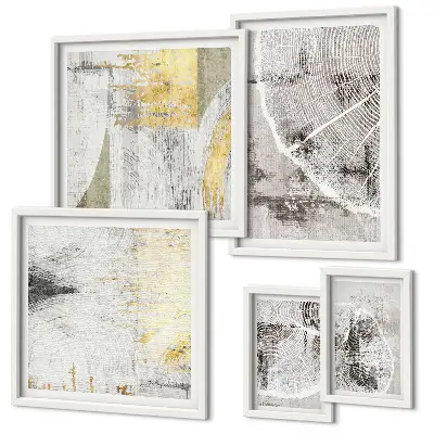 Abstract neutral wall art set of 5 pieces