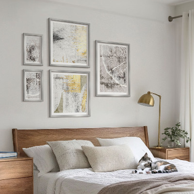 Set of 5 wall art pieces Abstract neutral patterns