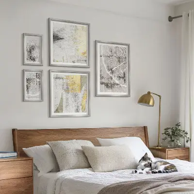 Abstract neutral wall art set of 5 pieces