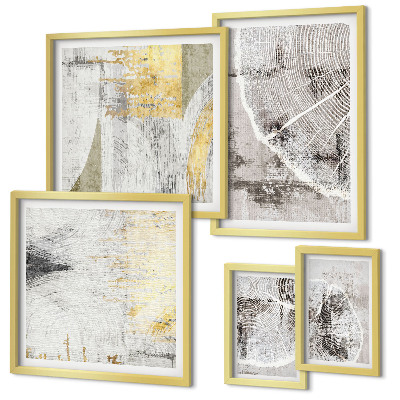 Set of 5 wall art pieces Abstract neutral patterns