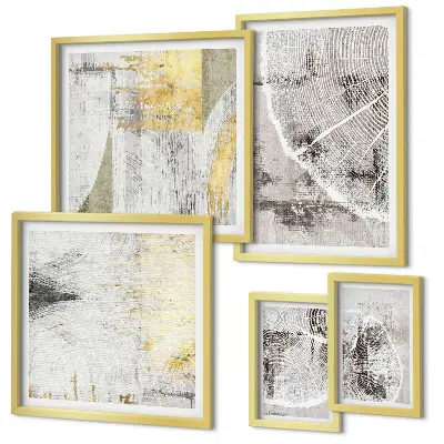 Abstract neutral wall art set of 5 pieces