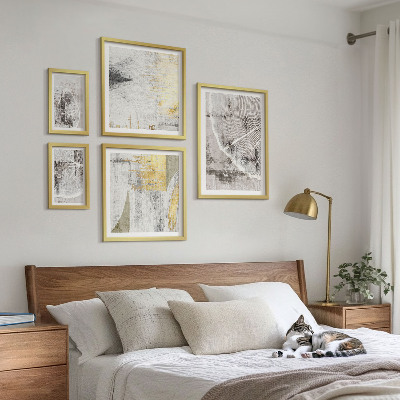 Set of 5 wall art pieces Abstract neutral patterns
