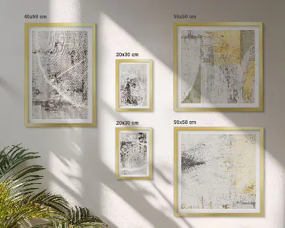 Abstract neutral wall art set of 5 pieces