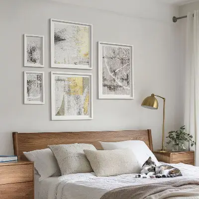 Abstract neutral wall art set of 5 pieces