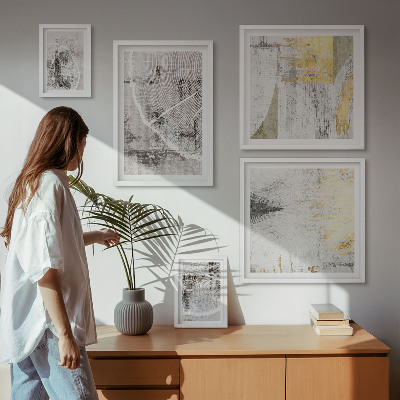 Set of 5 wall art pieces Abstract neutral patterns
