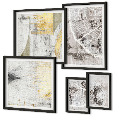 Set of 5 wall art pieces Abstract neutral patterns