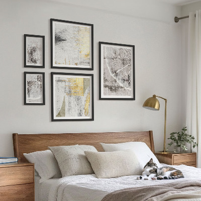 Set of 5 wall art pieces Abstract neutral patterns