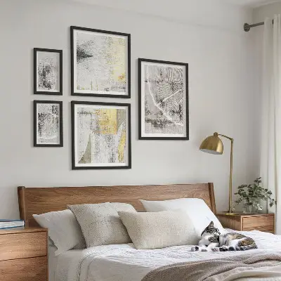 Abstract neutral wall art set of 5 pieces