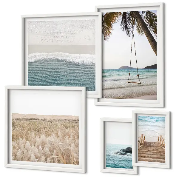 Relaxing seaside views wall art set of 5 pieces