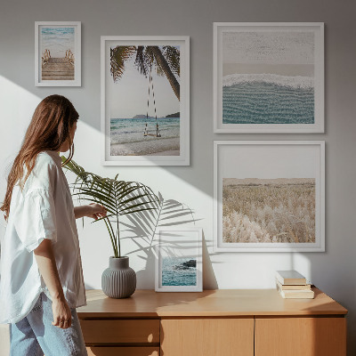 Set of 5 wall art pieces Relaxing seaside views