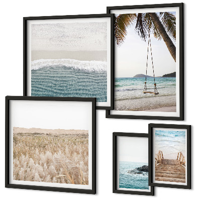Set of 5 wall art pieces Relaxing seaside views