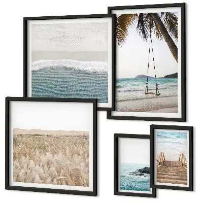 Relaxing seaside views wall art set of 5 pieces