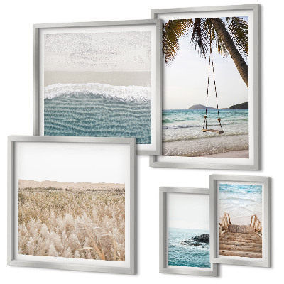 Set of 5 wall art pieces Relaxing seaside views