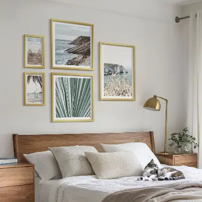 Gallery wall set seaside beaches and tropical scenery