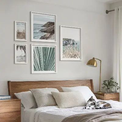 Gallery wall set seaside beaches and tropical scenery