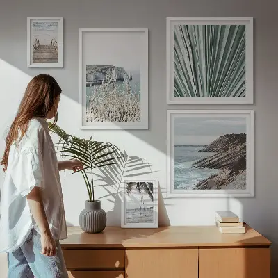 Gallery wall set seaside beaches and tropical scenery
