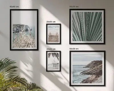 Gallery wall set seaside beaches and tropical scenery