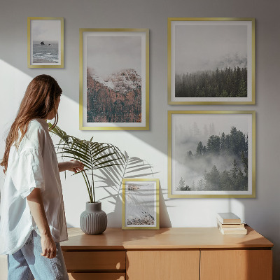 Framed photo set Landscapes mountains forests clouds