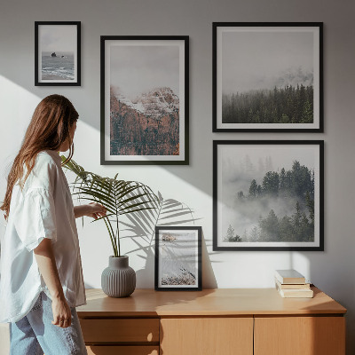 Framed photo set Landscapes mountains forests clouds