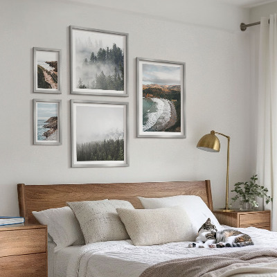 Set of 5 wall art pieces Coastal landscapes, mountain forests