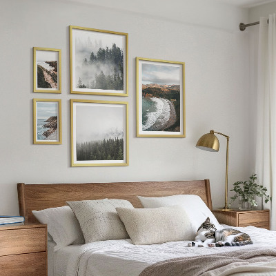 Set of 5 wall art pieces Coastal landscapes, mountain forests