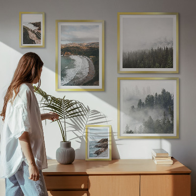 Set of 5 wall art pieces Coastal landscapes, mountain forests
