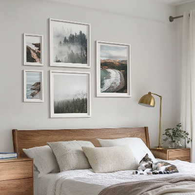 Set of 5 wall art pieces Coastal landscapes, mountain forests