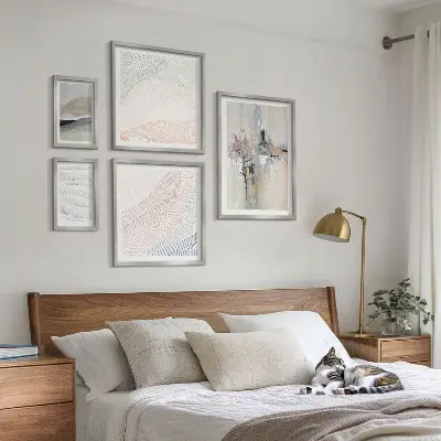 Framed photo set abstract compositions in various shades
