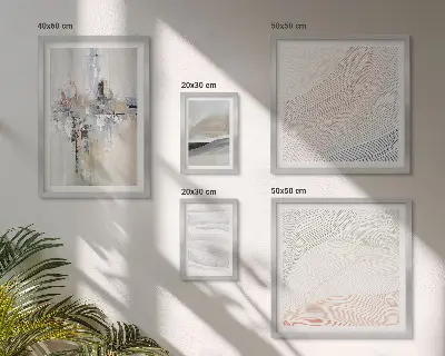 Framed photo set abstract compositions in various shades