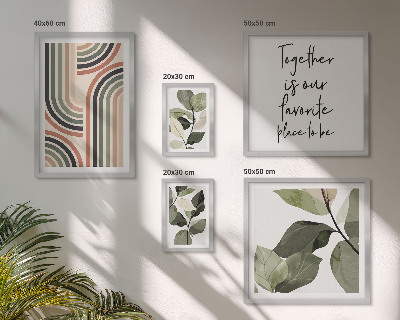 Set of 5 wall art pieces Stylish floral accents geometry