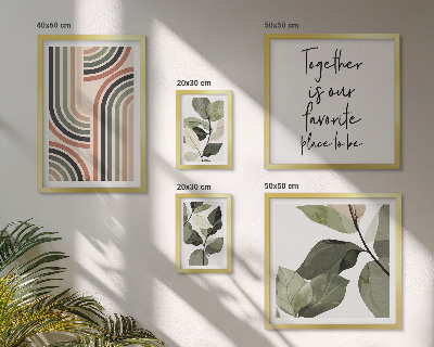 Set of 5 wall art pieces Stylish floral accents geometry