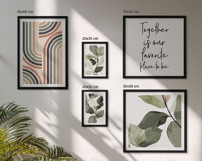 Set of 5 wall art pieces Stylish floral accents geometry