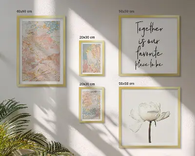 Abstract flower wall art set set of 5 pieces with slogans
