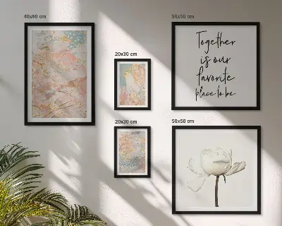 Abstract flower wall art set set of 5 pieces with slogans