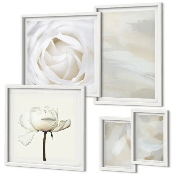 Floral inspirations gallery wall in white