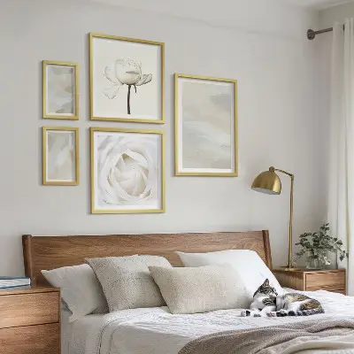 Floral inspirations gallery wall in white