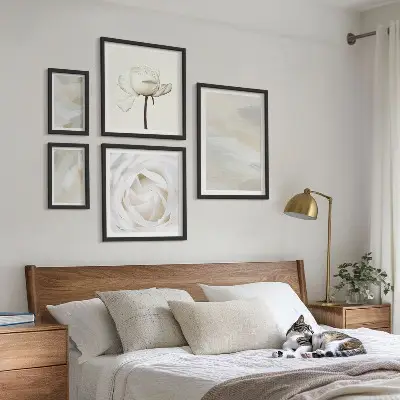Floral inspirations gallery wall in white
