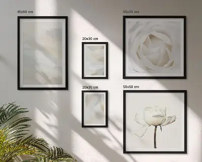 Floral inspirations gallery wall in white