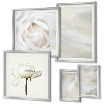 Floral inspirations gallery wall in white