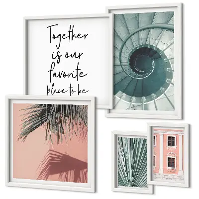 Set of 5 Geometric Wall Art Pieces stylish interior decor