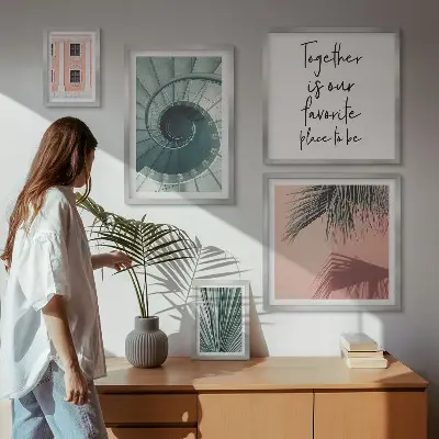 Set of 5 Geometric Wall Art Pieces stylish interior decor