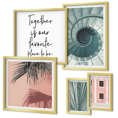 Set of 5 wall art pieces Stylish geometric interiors