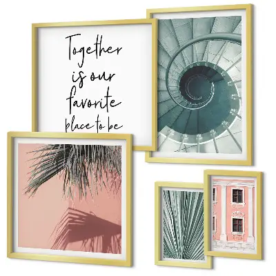 Set of 5 Geometric Wall Art Pieces stylish interior decor
