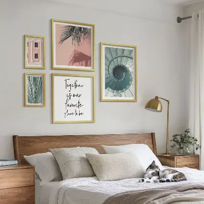 Set of 5 Geometric Wall Art Pieces stylish interior decor